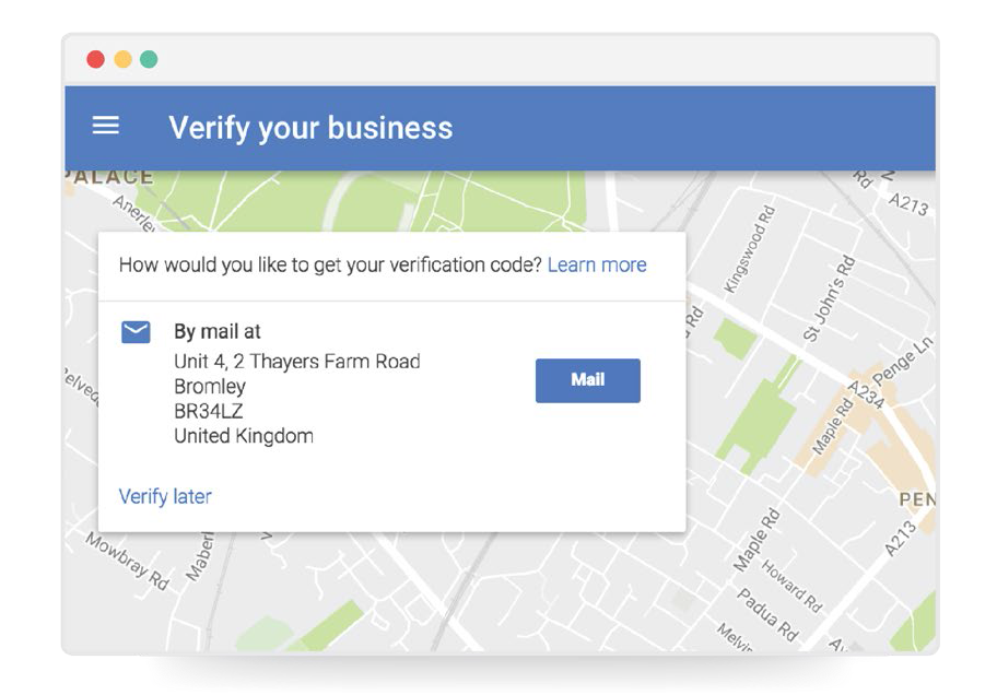 verify your business on google