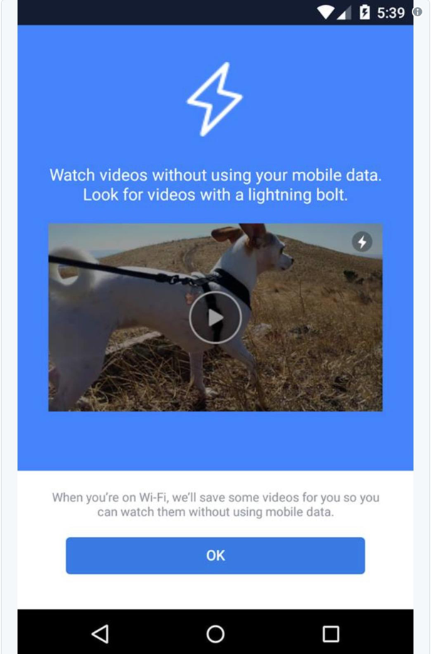Here is how a <br>Facebook Instant Video would appear on the screen.